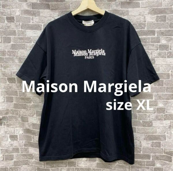 メゾンマルジェラ メゾン 半袖 プリント Tシャツ サイズXL 黒 Tシャツ ブラック Maison Margiela