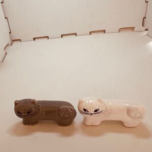 ねこ 箸置き 陶器 ホワイト グレー