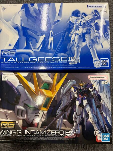 2体セット バンダイ 未組立 RGウイングガンダムゼロ EW カスタム トールギスⅲ 新機動戦記ガンダムW
