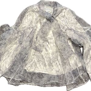 GRL グレイル ブラウス シャツ フリル シフォン トップス 花柄