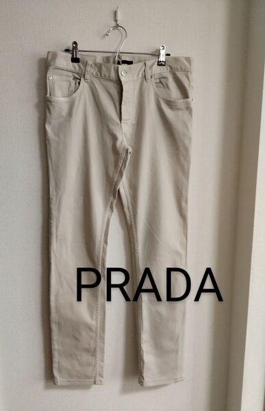 美品 PRADA メンズカジュアルパンツ 綿パン ベージュ チノパン
