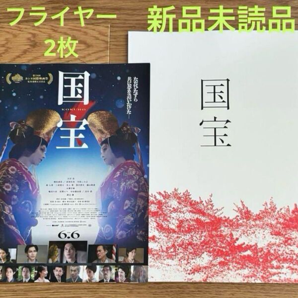国宝 パンフレット フライヤー2枚(見開き版) 吉沢亮 横浜流星 新品未読品 映画 チラシ 丁寧梱包 匿名 送料無料