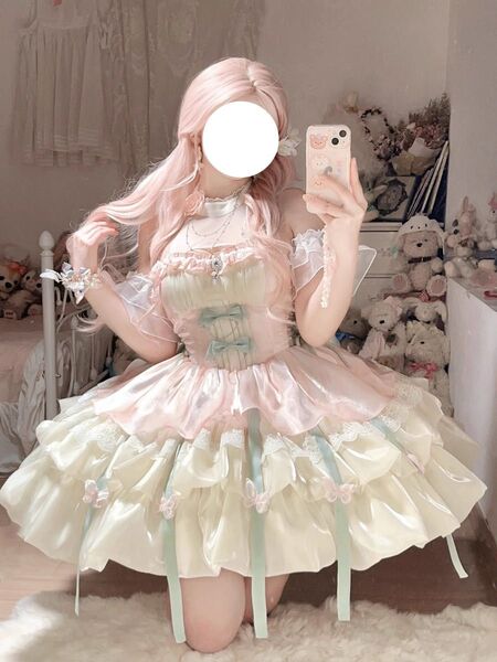 フリルワンピース ピンク ロリータ