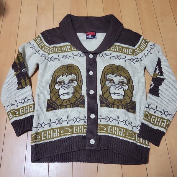 PLANET OF THE APES ニットカーディガン 猿の惑星 Lサイズ 古着