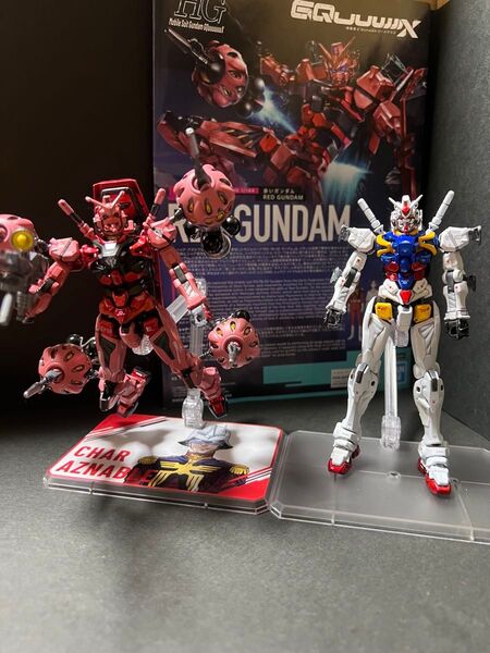 HG 1/144 赤いガンダム 白いガンダム 塗装完成品2機セット