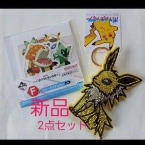 ポケモン ポケットモンスター サンダース タグ付き キーホルダー 一番くじ フレーク ステッカー 新品 2点セット Pokemon