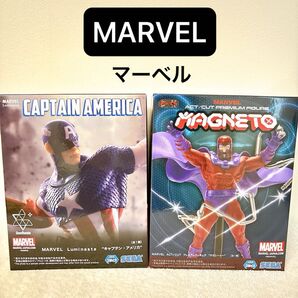MARVEL プレミアムフィギュア 2個セット ACT/CUT Luminasta マグニートー&キャプテン・アメリカ,