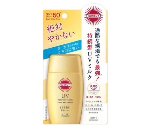 サンカット パーフェクトUV 日焼け止め乳液 ミルク スーパーウォータープルーフ SPF50 コーセー 60ml