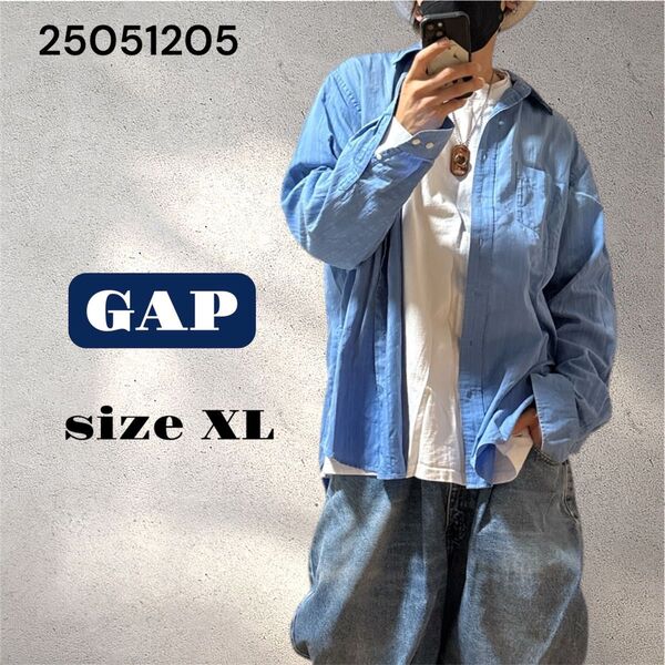 GAP ギャップ メンズ シャツ 長袖 ブルー XL