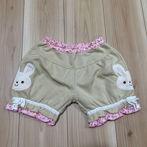 ベビーブルマ うさぎ柄 ベージュ ピンク