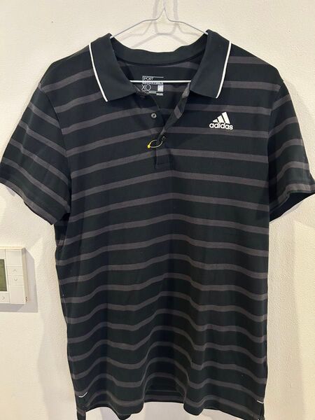 adidas ボーダー柄 ポロシャツ XO メンズ