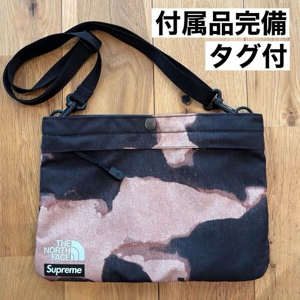 【付属品完備】Supreme The North Face Bleached Denim Print Shoulder Bag