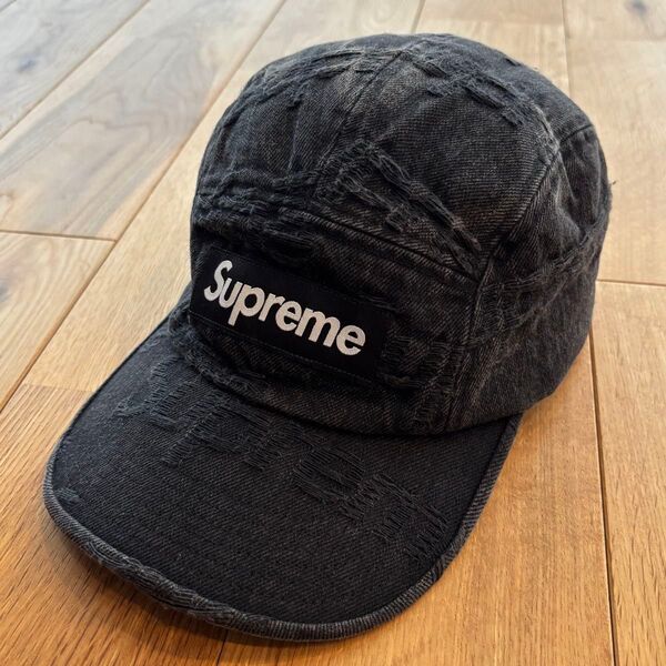 Supreme Frayed Logos Denim Camp Cap 21ss シュプリーム キャップ ブラック