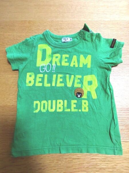 DOUBLE.B Tシャツ 80 グリーン ミキハウス