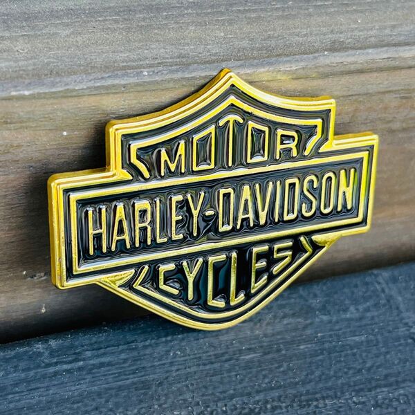 Harley-Davidson ロゴ エンブレム 立体 ゴールド ハーレーダビッドソン バー&シールド ステッカー