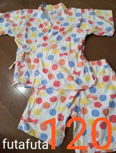 子供 甚平 水玉模様120 上下セット