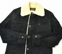 COOTIE クーティー Suede Cattleman Jacket スエードキャトルマンジャケット S BLACK CTE-14A221 スエードランチジャケット BOA ボア 牛革_画像3