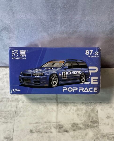 POPRACE 1/64 ステージア R34 カルソニック XCARTOYS ポップレースミニカー