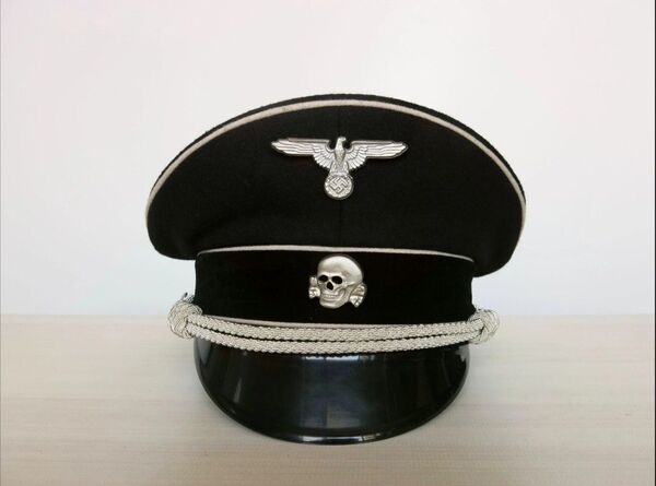 【新品】WW2ドイツ親衛隊将校用制帽レプリカ 黒