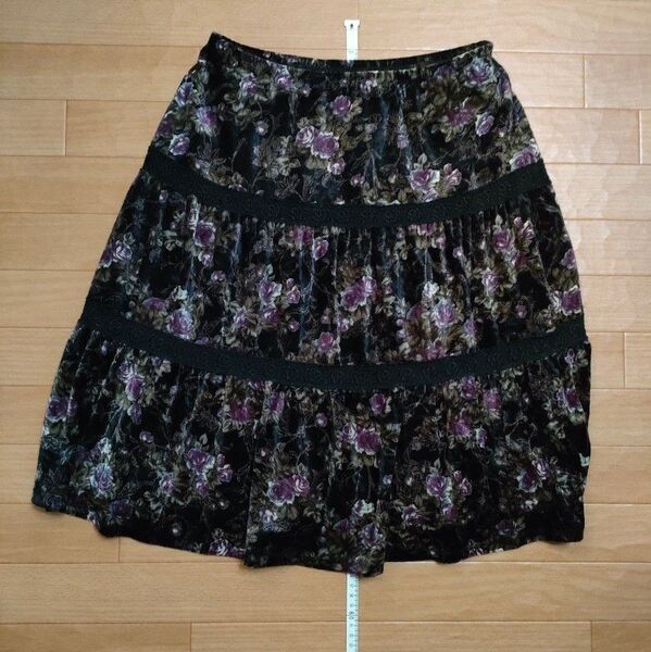 L'EST ROSE レストローズ スカート 花柄 М 厚手④