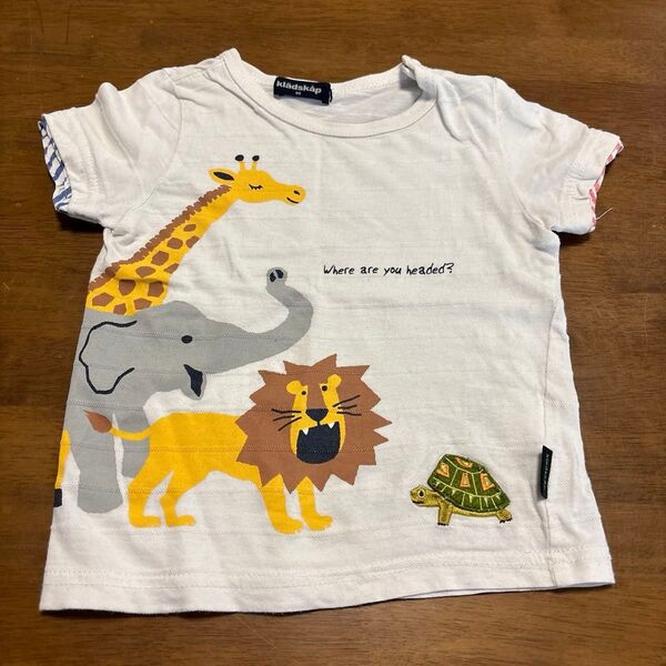 クレードスコープkladskap アニマルTシャツ90サイズ 半袖Tシャツ 白