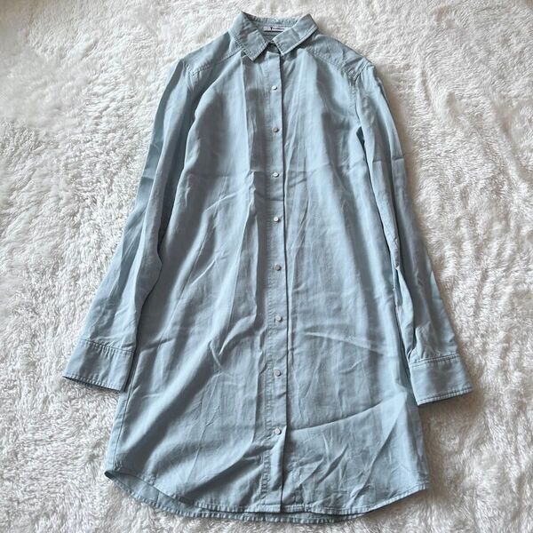 Alexander wang シャツワンピース ロングシャツ XS ライトブルー