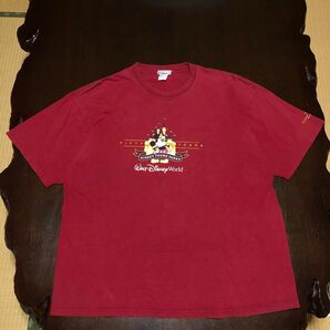ウォルトディズニーワールド 50周年 オーバーサイズ バーガンディ Tシャツ