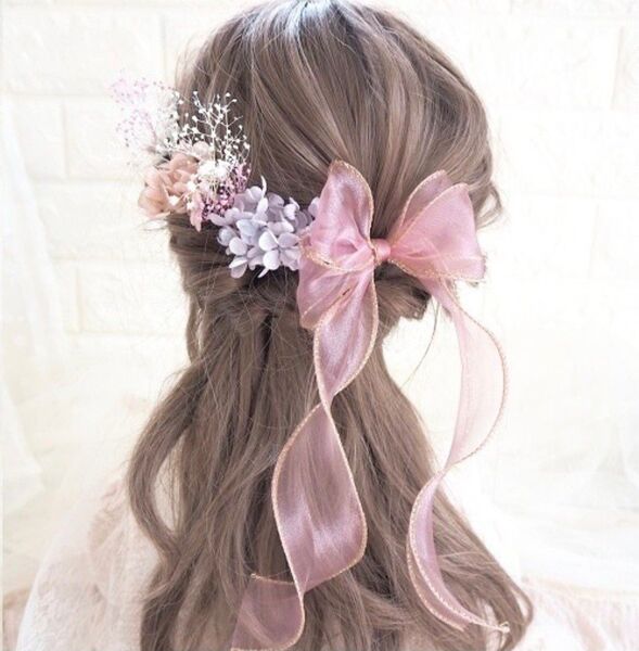 *新品*未使用*ヘアアクセサリー* 髪飾り 成人式 卒業式 和装 水引 ゴールド リボン ヘッドドレス 金箔