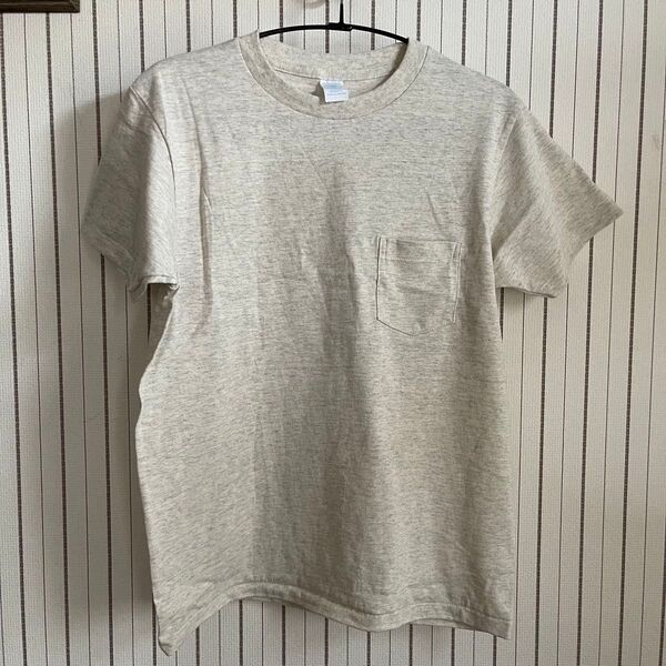 新品未使用 Tシャツ 胸ポケット ベージュ 半袖 2枚セット made in USA ベルバシーン メンズM〜S