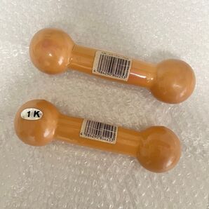 匿名配送|1kg ダンベル 2個セット 丸型 鉄アレイ オレンジ 筋トレ トレーニング ウエイトトレーニング ダイエット 鉄アレー