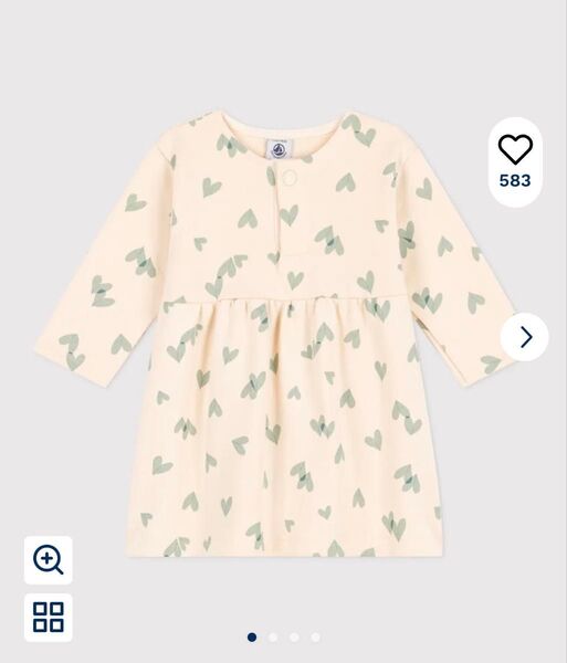 【タグ付き】Petit Bateau プチバトー ハート柄ワンピース