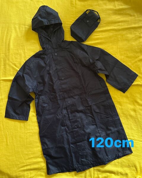 子供用 カッパ 雨具 レインコート キッズ ランドセル対応120cm ネイビー