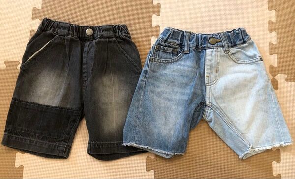 マーキーズ オーシャンアンドグラウンド デニム ハーフパンツ 100cm 2枚