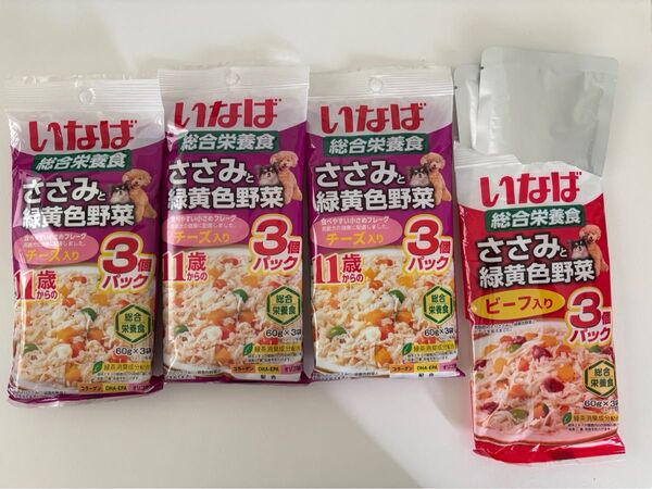 いなば 総合栄養食 ささみと緑黄色野菜 3個とバラ2個