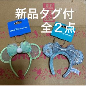 新品タグ付 ディズニー ファンタジースプリング カチューキーチェーン 2点 エルサ キーチェーン ティンカーベル キーチェーン