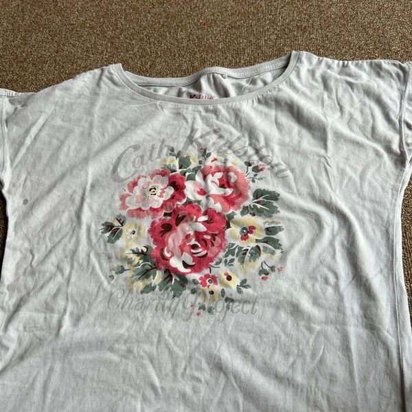 Cath Kidston Tシャツ 花柄 ライトグレー