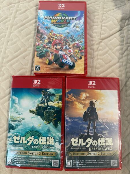 Nintendo Switch2 マリオカートワールド ゼルダの伝説ブレスオブザワイルド&ティアーズオブザキングダム 3本セット