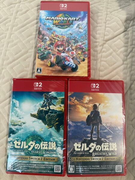 Nintendo Switch2 マリオカートワールド ゼルダの伝説ブレスオブザワイルド&ティアーズオブザキングダム 3本セット