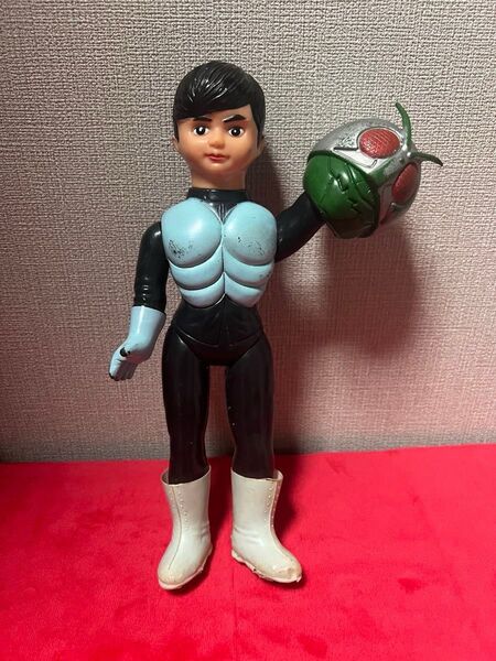 バンダイ 当時物 仮面ライダー1号 ソフビ フィギュア 面取れ マスク脱着 希少 入手困難 毎日放送 東映 石森プロ