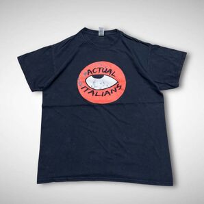 謎グラフィックTシャツ黒フェードブラックLフェード個性派古着