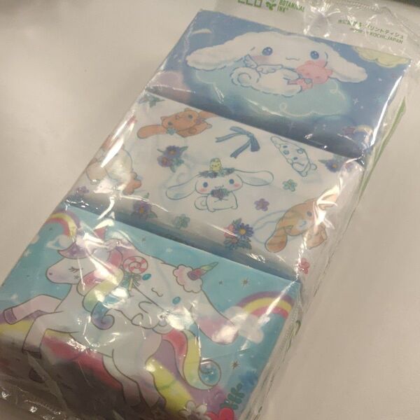 【ポケットティッシュ】 シナモロール 水に流せるプリントティシュ 16枚 (8組) ×6個入