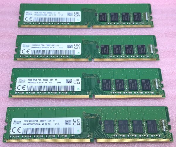 SK hynix HMA82GU7CJR8N-VK 8枚◆PC4-2666V DDR4 ECC UDIMM 128GB@16GB