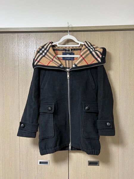BURBERRY ダッフルコート ノバチェック ブラック S