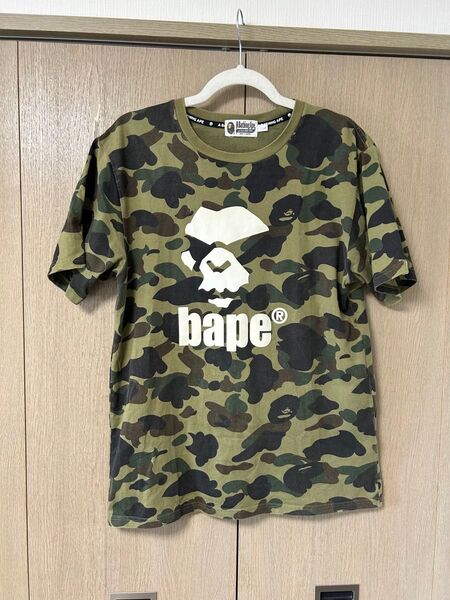 A BATHING APE エイプヘッドロゴ カモ柄Tシャツ L
