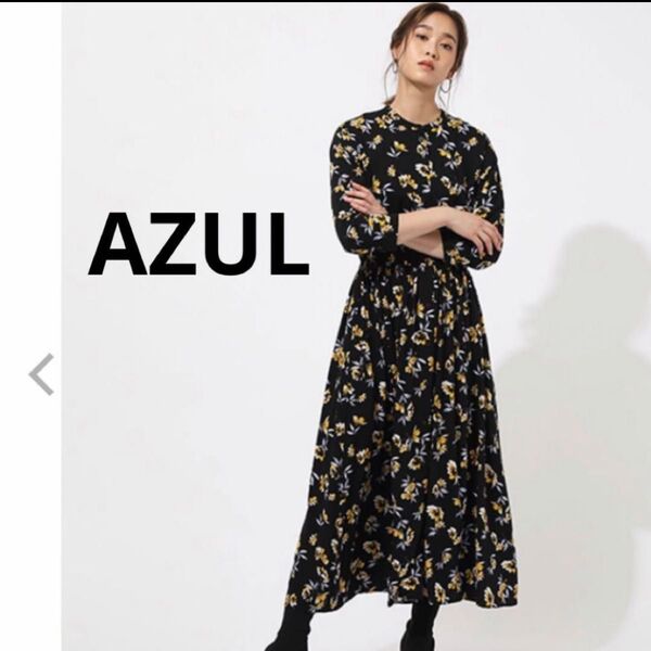 AZUL フラワーブラウジングワンピース 花柄ワンピース