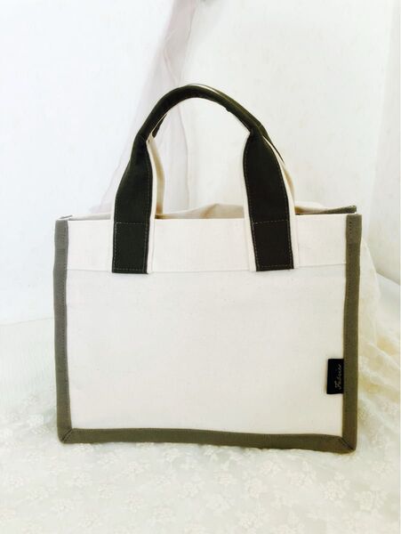 ハンドメイド トートバッグ 11号帆布 モスグリーン