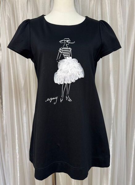 M'S GRACY バックリボン Aライン 立体ドレスデザイン 半袖トップス