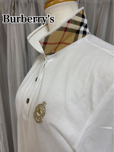 Burberry's バーバリー ノバチェック 長袖 ポロシャツ M