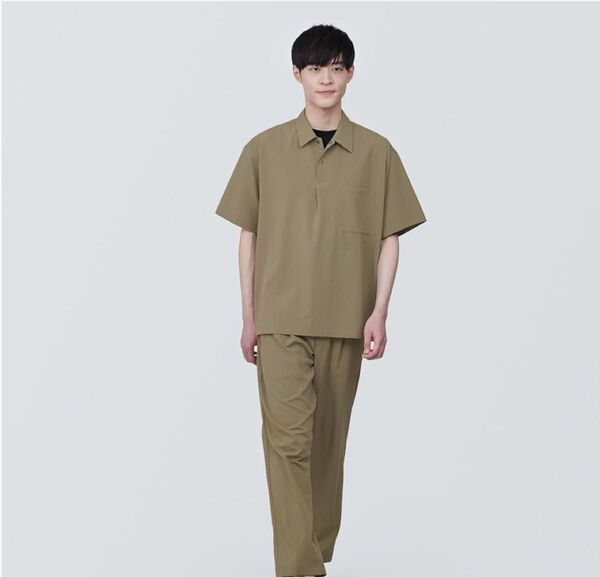 【完売品!】無印良品 風を通すストレッチ 半袖布帛ポロシャツ Sサイズ