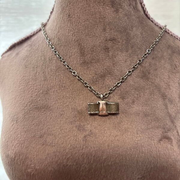 9 Salvatore Ferragamo フェラガモ VARA ネックレス ペンダントシルバーSV925 全長42トップ幅1.6